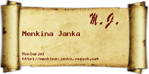 Menkina Janka névjegykártya